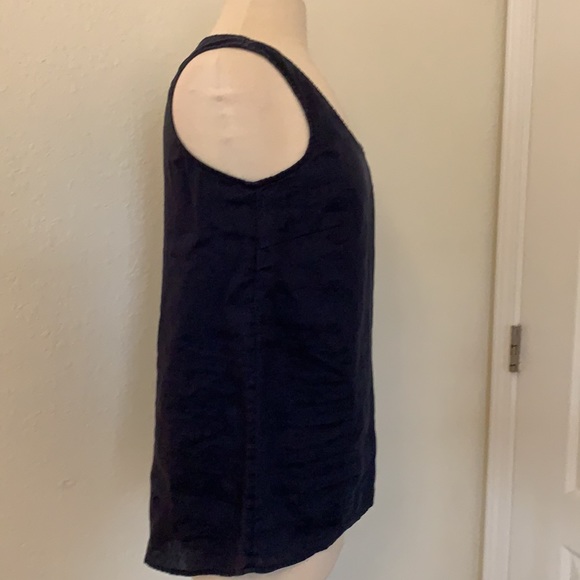 J Jill navy blue 100% linen sleeveless tank top size small S - Picture 6 of 12